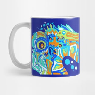 mexican knight the dogu armor in ecopop with totonac mecha patterns Mug